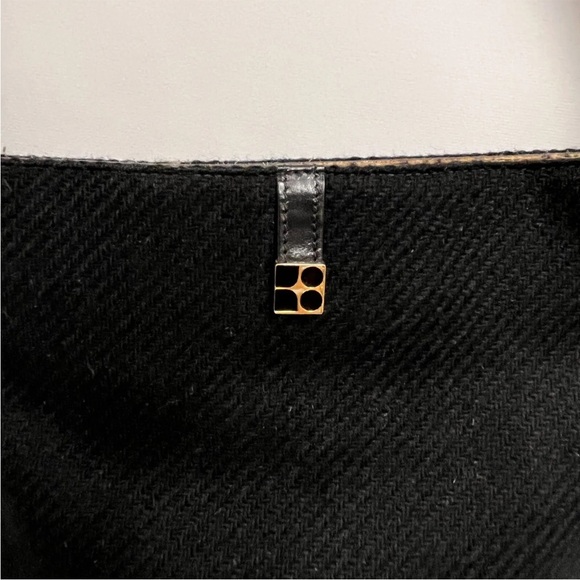 ❤️SOLD❤️ Kate Spade Wool Bag Black Animal Print Pony Hair‎ Trim Made in Italy - Picture 6 of 11